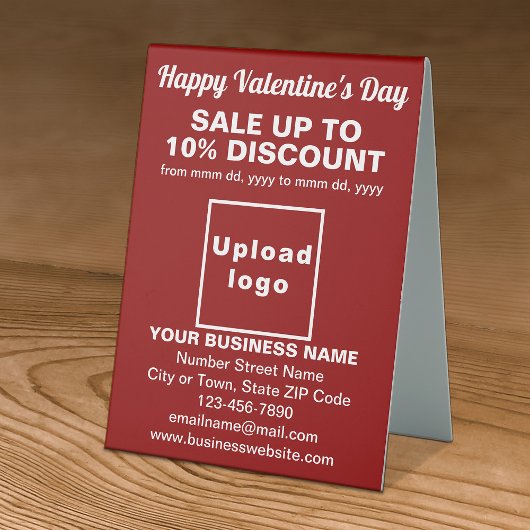Plaque De Table Vente de Saint-Valentin en entreprise sur le panne