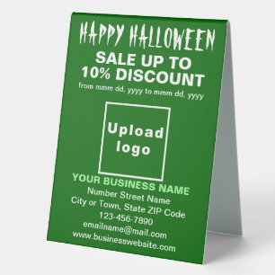 Plaque De Table Vente d'Halloween d'affaires sur panneau vert