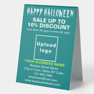 Plaque De Table Vente d'Halloween d'affaires sur panneau vert Turq