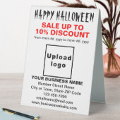 Plaque De Table Vente d'Halloween d'affaires sur une table blanche (En SItu (Tableau))