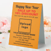 Plaque De Table Vente du Nouvel An sur Orange Panneau de la table  (In SItu (Mariage))