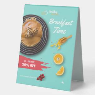 Plaque De Table Vente petit-déjeuner, Menu petit-déjeuner du café