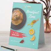 Plaque De Table Vente petit-déjeuner, Menu petit-déjeuner du café (En SItu (Tableau))