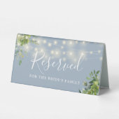 Plaque De Table Verdure Chaîne Lumières Dusty Blue Mariage Réservé (Verso)