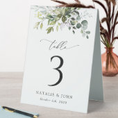 Plaque De Table Verdure, Eucalyptus Feuilles, Boho, numéros de tab (En SItu (Tableau))