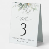 Plaque De Table Verdure, Eucalyptus Feuilles, Boho, numéros de tab (Verso)