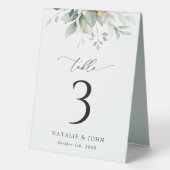 Plaque De Table Verdure, Eucalyptus Feuilles, Boho, numéros de tab (Recto)