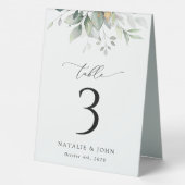 Plaque De Table Verdure, Eucalyptus Feuilles, Boho, numéros de tab (Verso)