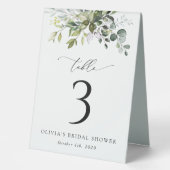 Plaque De Table Verdure, Eucalyptus Feuilles, Boho, numéros de tab (Recto)