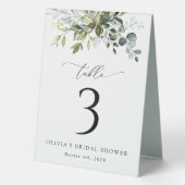 Plaque De Table Verdure, Eucalyptus Feuilles, Boho, numéros de tab (Verso)