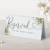 Plaque De Table Verdure Floral Heart Script Mariage Réservé (En SItu (Tableau))