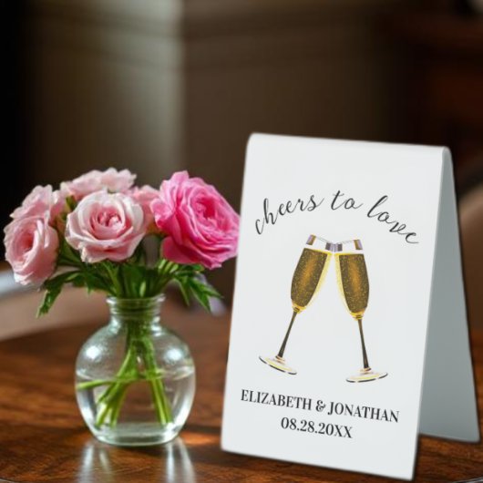 Plaque De Table Verres à champagne À l'amour