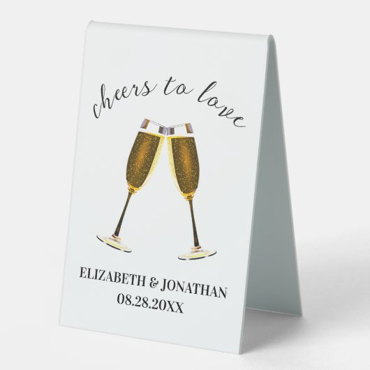 Plaque De Table Verres à champagne pour À l'amour (Recto)