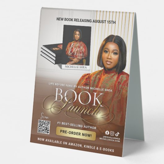 Plaque De Table Version de lancement du livre d'auteur Brown et Go (Verso)