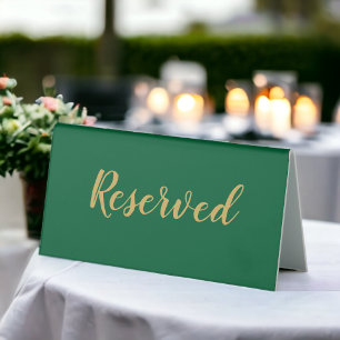 Plaque De Table Vert et Or