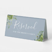 Plaque De Table Vert Floral Dusty Blue Mariage Réservé (Verso)