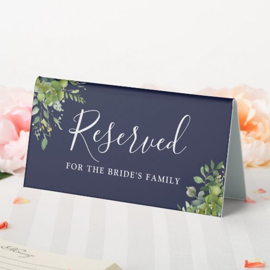 Plaque De Table Vert Floral Marine Bleu Mariage Réservé (In SItu (Mariage))