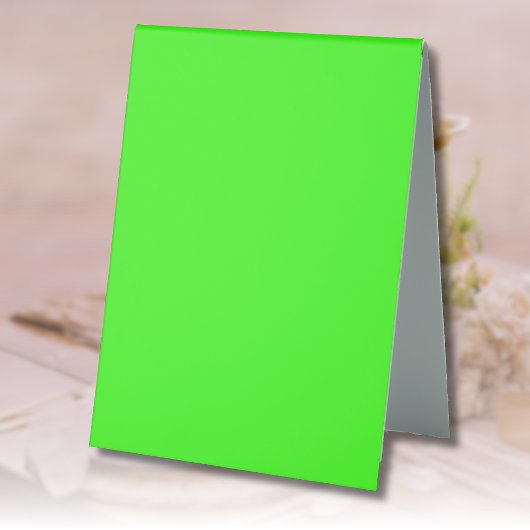 Plaque De Table Vert Néon Couleur Uni | Classique