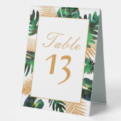 Plaque De Table Vert, or Tropical Palm Feuille (Recto)