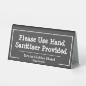 Plaque De Table Veuillez utiliser le panneau de tente de la table (Verso)