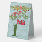 Plaque De Table Vintage Christmas Custom Numbered (Verso)
