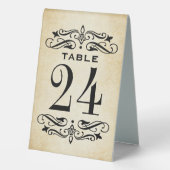 Plaque De Table Vintage Rustic Black Flourish Mariage (Verso)