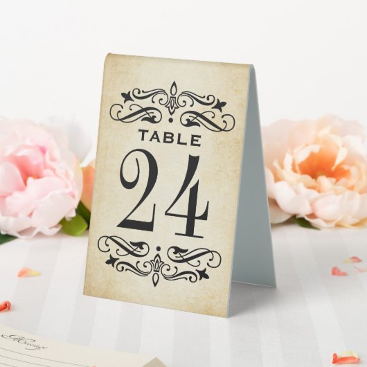 Plaque De Table Vintage Rustic Black Flourish Mariage (In SItu (Mariage))
