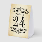 Plaque De Table Vintage Rustic Black Flourish Mariage (Verso)