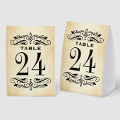 Plaque De Table Vintage Rustic Black Flourish Mariage (Recto/verso)