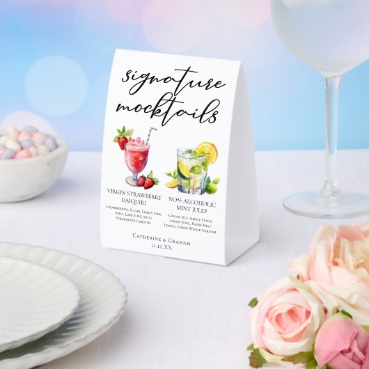 Plaque De Table Virgin Strawberry Daiquiri Mint Julep Mocktails (Insitu (mariage))