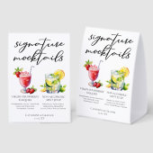 Plaque De Table Virgin Strawberry Daiquiri Mint Julep Mocktails (Recto/verso)