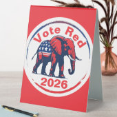 Plaque De Table Vote Red 2026 (En SItu (Tableau))