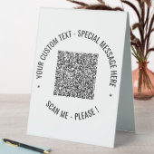 Plaque De Table Votre exemple de pancarte pliable avec code QR et (En SItu (Tableau))
