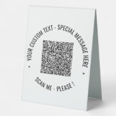 Plaque De Table Votre exemple de pancarte pliable avec code QR et (Verso)