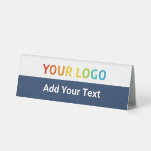 Plaque De Table Votre logo d'entreprise en ligne et texte personna