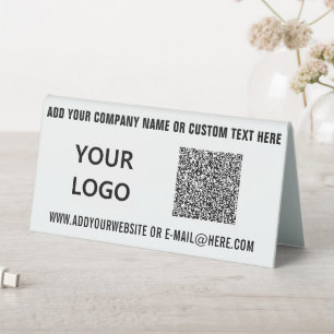 Plaque De Table Votre logo d'information de code QR et votre panne