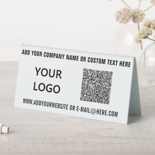 Plaque De Table Votre logo d'information de code QR et votre panne (En SItu (Tableau))