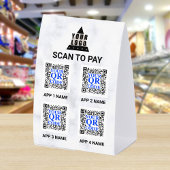 Plaque De Table Votre logo Marbre 4x6 Code QR 4 Applications Scann