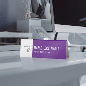 Plaque De Table Votre logo Simple Clean Purple Blanc Nom Titre