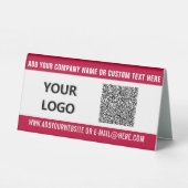 Plaque De Table Votre logo, texte personnalisé et panneau de table (Verso)