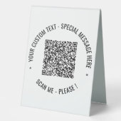 Plaque De Table Votre QR Code Scan Info - Table de texte personnal (Recto)