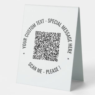 Plaque De Table Votre QR Code Scan Info - Table de texte personnal