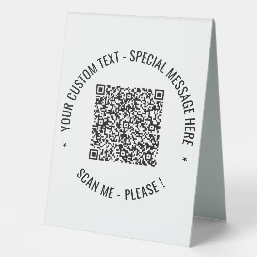 Plaque De Table Votre QR Code Scan Info - Table de texte personnal (Recto)