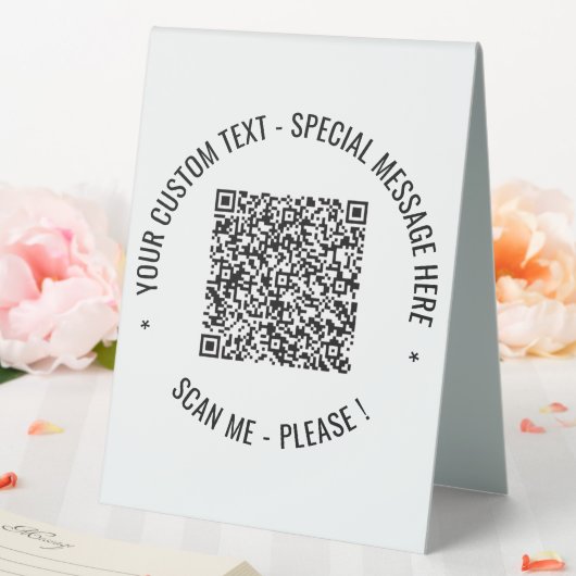 Plaque De Table Votre QR Code Scan Info - Table de texte personnal (In SItu (Mariage))