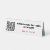 Plaque De Table Votre QR Code Scan Info - Table de texte personnal (Verso)