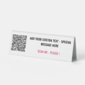 Plaque De Table Votre QR Code Scan Info - Table de texte personnal (Recto)