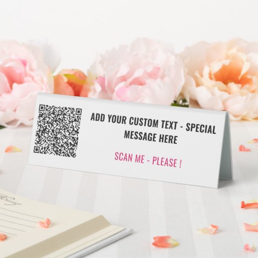 Plaque De Table Votre QR Code Scan Info - Table de texte personnal (In SItu (Mariage))