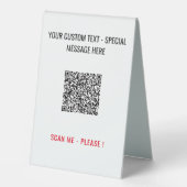 Plaque De Table Votre QR Code Scan Info - Table de texte personnal (Recto)