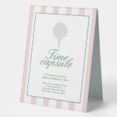 Plaque De Table Voyage de temps de golf rose (Recto)