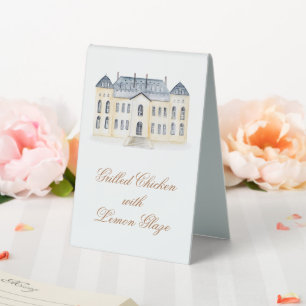 Plaque De Table Watercolor Anglais Manor Mariage